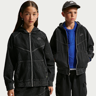Nike Sportswear Collection Older Kids' Full-Zip Hooded Denim